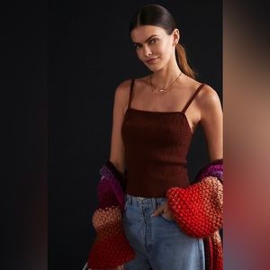 Maeve Smocked Cashmere Tank